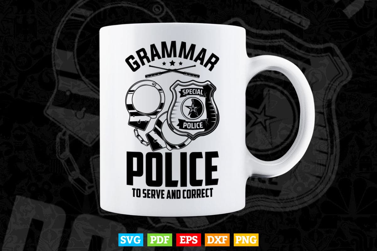 Grammar Police Women and Kids Funny Costume Idea Svg Digital Files.