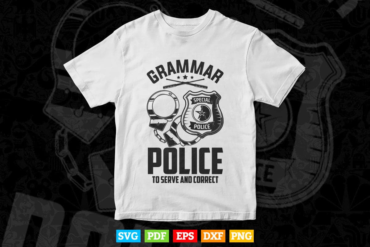 Grammar Police Women and Kids Funny Costume Idea Svg Digital Files.