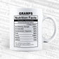 Gramps Nutrition Facts Father's Day Editable Vector T-shirt Design in Ai Svg Files
