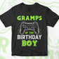 Gramps Of The Birthday Boy With Video Gamer Editable Vector T-shirt Design in Ai Svg Files
