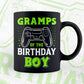 Gramps Of The Birthday Boy With Video Gamer Editable Vector T-shirt Design in Ai Svg Files