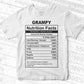 Grampy Nutrition Facts Father's Day Editable Vector T-shirt Design in Ai Svg Files