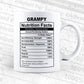 Grampy Nutrition Facts Father's Day Editable Vector T-shirt Design in Ai Svg Files