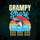 Grampy Shark Father's Day Vintage Editable Vector T-shirt Design in Ai Svg Png Files