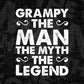 Grampy The Man The Myth The Legend Father's Day Gift Vector T-shirt Design in Ai Svg Png Cutting Printable Files