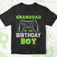 Grandad Of The Birthday Boy With Video Gamer Editable Vector T-shirt Design in Ai Svg Files