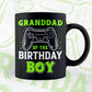 Grandad Of The Birthday Boy With Video Gamer Editable Vector T-shirt Design in Ai Svg Files