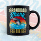 Grandad Shark Father's Day Vintage Editable Vector T-shirt Design in Ai Svg Png Files