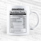 Granddad Nutrition Facts Father's Day Editable Vector T-shirt Design in Ai Svg Files