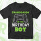 Granddaddy Of The Birthday Boy With Video Gamer Editable Vector T-shirt Design in Ai Svg Files
