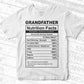 Grandfather Nutrition Facts Father's Day Editable Vector T-shirt Design in Ai Svg Files
