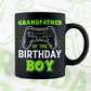 Grandfather Of The Birthday Boy With Video Gamer Editable Vector T-shirt Design in Ai Svg Files