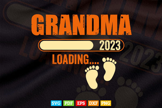 Grandma 2023 Loading Bar With Heart Svg Png Dxf Cutting Files.
