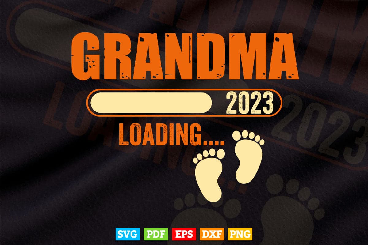 Grandma 2023 Loading Bar With Heart Svg Png Dxf Cutting Files.