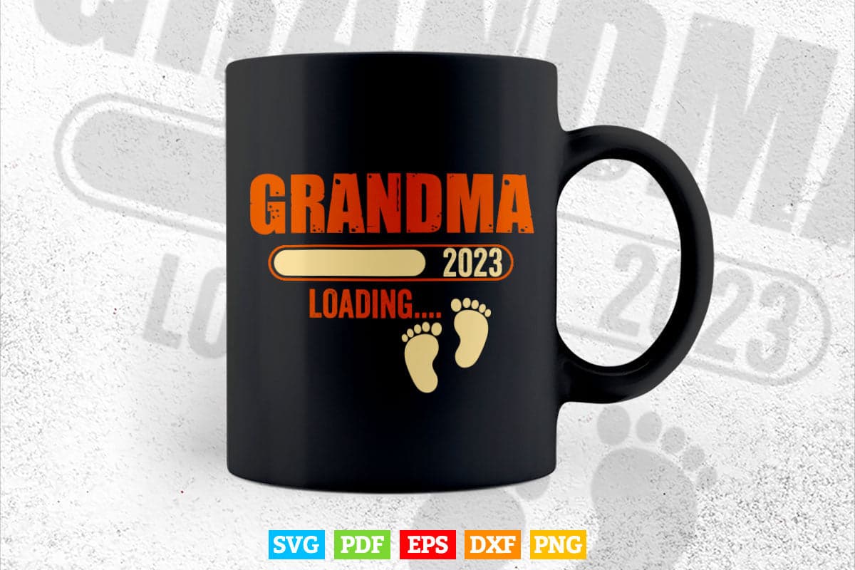 Grandma 2023 Loading Bar With Heart Svg Png Dxf Cutting Files.