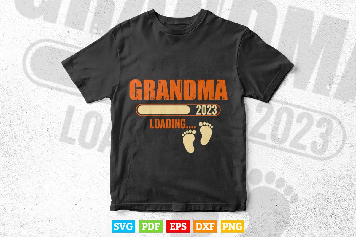 Grandma 2023 Loading Bar With Heart Svg Png Dxf Cutting Files.