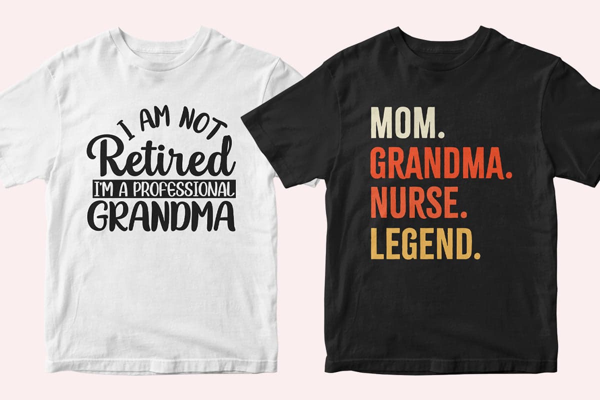 Grandma 50 Editable T-shirt Designs Bundle Part 1