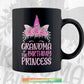 Grandma Of The Birthday Princess Gifts Unicorn Birthday Png Sublimation Files.