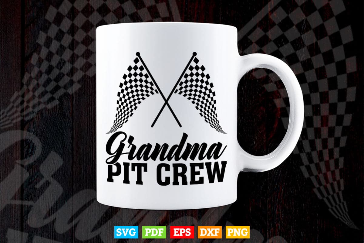 Grandma Pit Crew Racing Party Custom Svg T shirt Design.