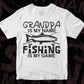 Grandpa Is My Name Fishing IS My Game T shirt Design In Svg Png Cutting Printable Files