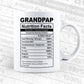 Grandpap Nutrition Facts Father's Day Editable Vector T-shirt Design in Ai Svg Files