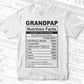 Grandpap Nutrition Facts Father's Day Editable Vector T-shirt Design in Ai Svg Files