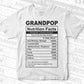 Grandpop Nutrition Facts Father's Day Editable Vector T-shirt Design in Ai Svg Files