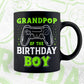 Grandpop Of The Birthday Boy With Video Gamer Editable Vector T-shirt Design in Ai Svg Files