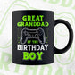 Great Grandad Of The Birthday Boy With Video Gamer Editable Vector T-shirt Design in Ai Svg Files