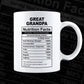 Great Grandpa Nutrition Facts Father's Day Editable Vector T-shirt Design in Ai Svg Files