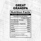 Great Grandpa Nutrition Facts Father's Day Editable Vector T-shirt Design in Ai Svg Files