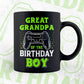 Great Grandpa Of The Birthday Boy With Video Gamer Editable Vector T-shirt Design in Ai Svg Files