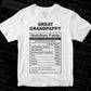 Great Grandpappy Nutrition Facts Father's Day Editable Vector T-shirt Design in Ai Svg Files