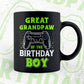 Great Grandpaw Of The Birthday Boy With Video Gamer Editable Vector T-shirt Design in Ai Svg Files