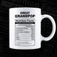 Great Grandpop Nutrition Facts Father's Day Editable Vector T-shirt Design in Ai Svg Files