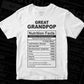 Great Grandpop Nutrition Facts Father's Day Editable Vector T-shirt Design in Ai Svg Files