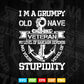 Grumpy Old Veteran Pride Navy Sarcasm Retired Gift Svg Png Cut Files.
