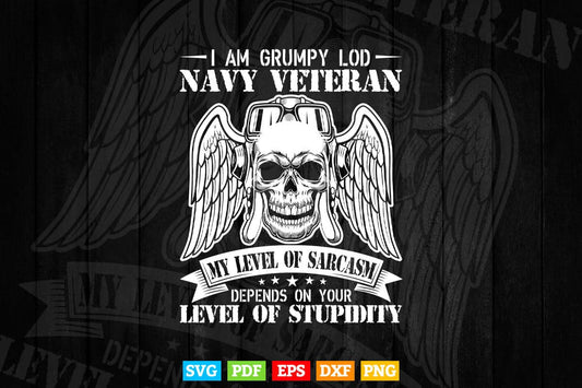 Grumpy Old Veteran Shirt Pride Navy Sarcasm Retired Gift Svg Png Cut Files.
