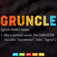 Gruncle Definition Uncle Gifts Svg T shirt Design.