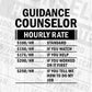 Guidance Counselor Hourly Rate Editable Vector T-shirt Design in Ai Svg Files