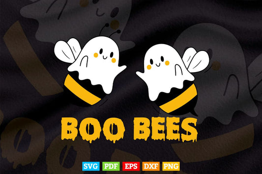 Halloween Boo Bees Ghost Matching Couples Family Funny Svg Png Cut Files.
