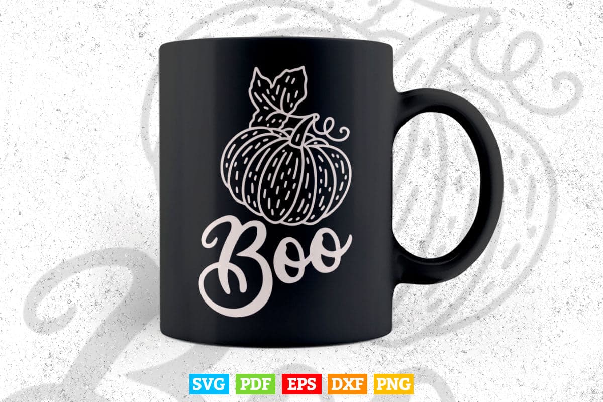 Halloween Boo Cute Pumpkin Graphic Fall Svg Png Cut Files.