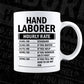 Hand Laborer Hourly Rate Editable Vector T-shirt Design in Ai Svg Files