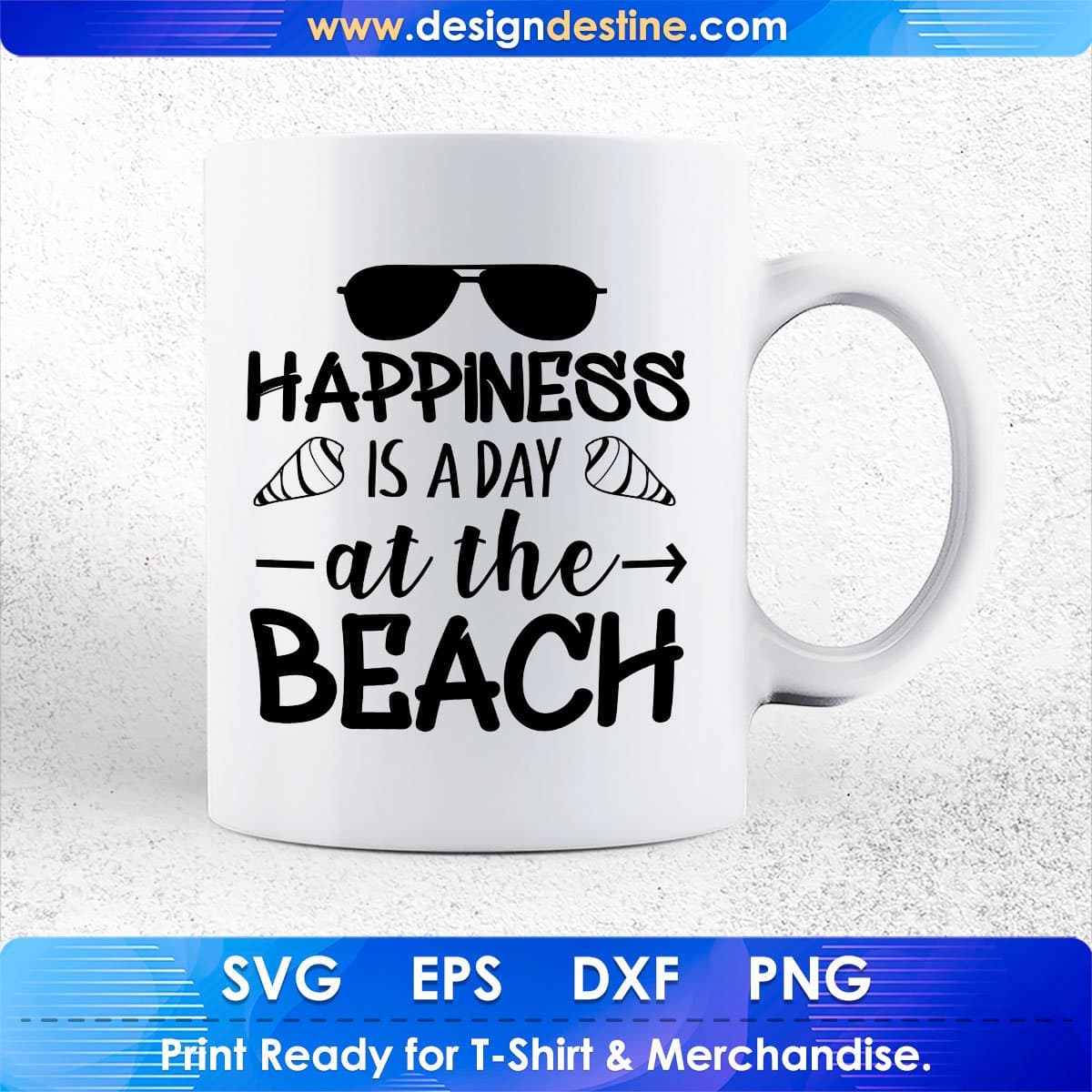 Happiness Is A Day At The Beach Summer T shirt Design In Png Svg Cutting Printable Files