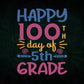 Happy 100th Day Of 5th Grade Editable Vector T-shirt Design in Ai Svg Files