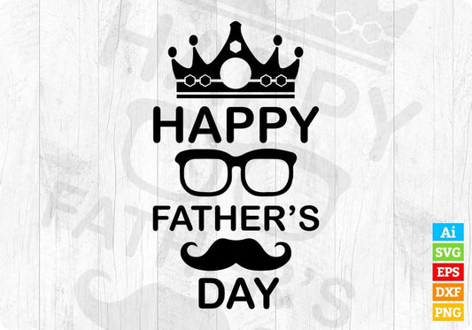 Happy Father's Day T shirt Design In Svg Png Cutting Printable Files