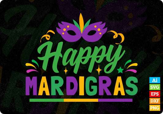 Happy Mardi Gras Editable T shirt Design In Svg Printable Files