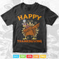 Happy Thanksgiving for Boys Girls Kids Pilgrim Turkey Svg Png Cut Files.