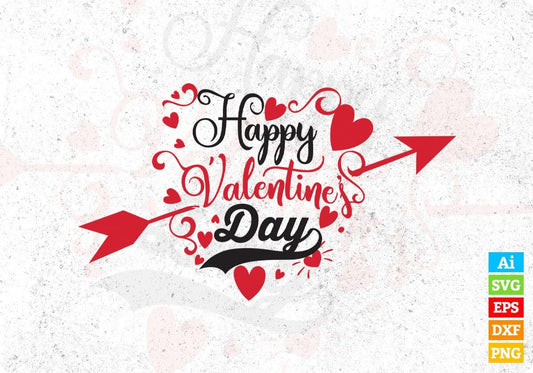 Happy Valentine's Day T shirt Design In Svg Png Cutting Printable Files