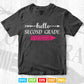Hello Second Grade Back to School Vector T shirt Design Png Svg Cut Files